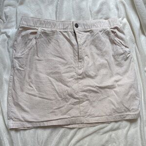 Hollister Tan Striped Ultra High-Rise Skirt